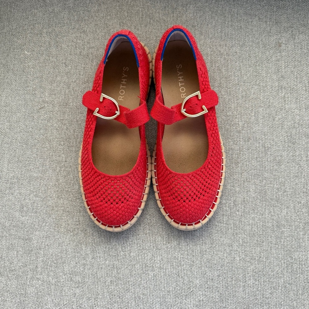 Rothy's The Espadrille Mary Jane Red